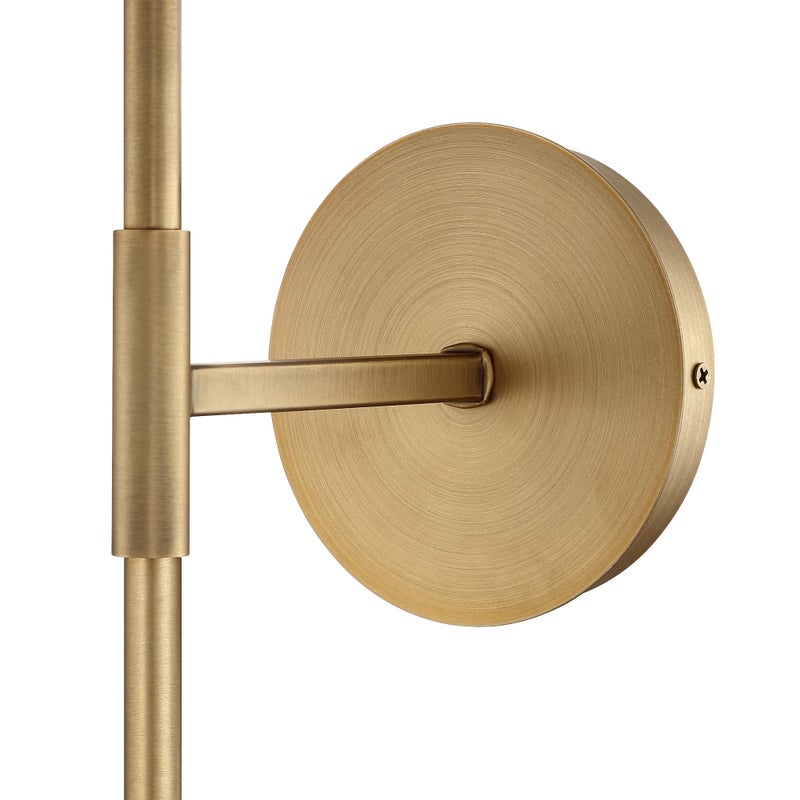 Nathan James Millie Plug-in Wall Sconce, Wall Mounted Bedside Reading Lamp with Cotton Shade and Brass Back Plate - Image 5