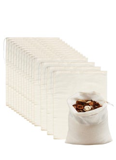 SYOSI Filter Bag, Cheesecloth Bags Reusable, 10 Pieces Drawstring Cotton Gauze Bag, Cotton Muslin Bags Unbleached for Tea Coffee Soup Halogen Material Cooking Brewing Straining 12 x 14 Inch  - Image 1