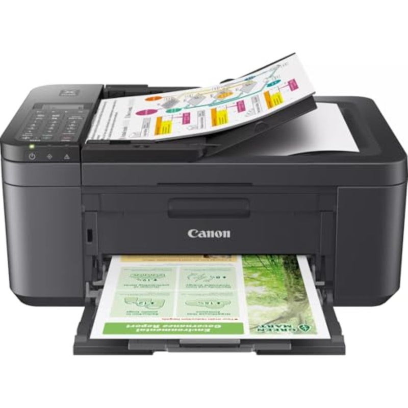 PRINTER PIXMA TR4645 BK: 1 unit for home office use, compact black plastic design, fast wireless printing, black color, energy-efficient - Image 1