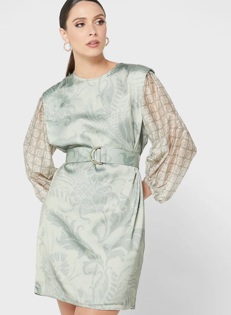 Ted Baker Printed Balloon Sleeve Dress