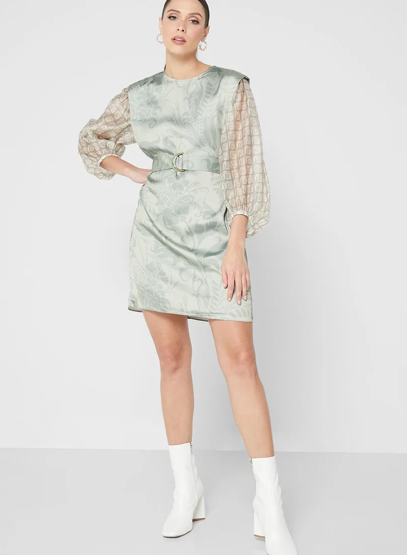 Ted Baker Printed Balloon Sleeve Dress