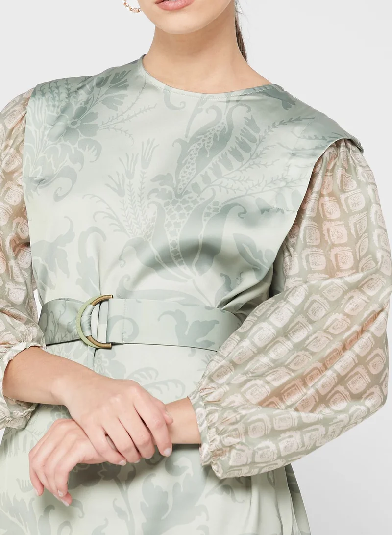 Ted Baker Printed Balloon Sleeve Dress