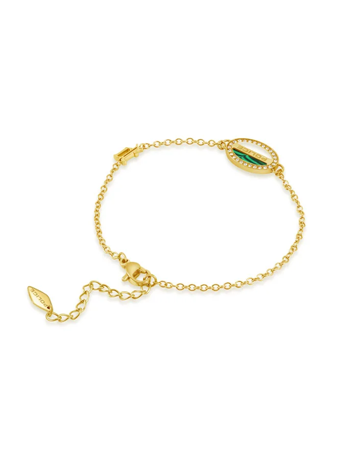Police  Ellipse Gold Malachite & Mother of Pearl Bracelet for Women for Women | Best Price UAE