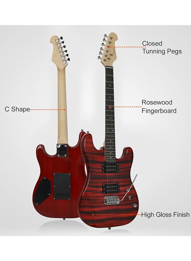 39 Inch Electric Guitar Kit,6 String H-H Pickups Tiger Stripe Beginner Electric Guitar Set with 3W Mini Amplifier,Tuner,Bag,Strap,Cable,Accessories for Adults and Teens,Red - pzsku/Z807E47EB8AD17F5DCDB7Z/45/_/1723951992/4116ae28-a86f-41e2-99a7-3097bc798a74