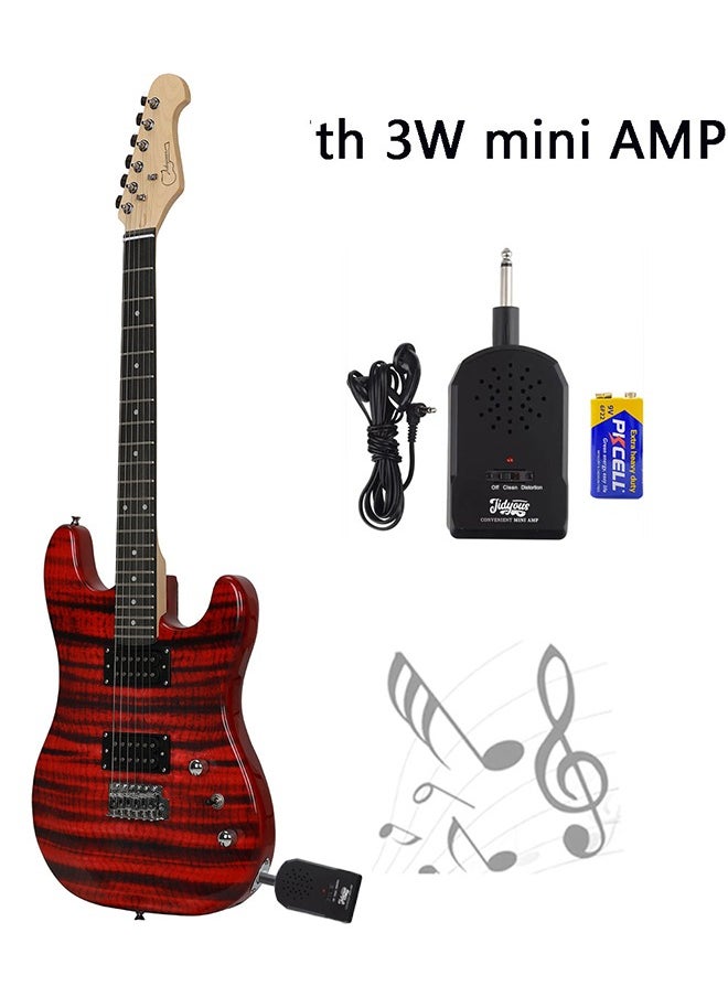 39 Inch Electric Guitar Kit,6 String H-H Pickups Tiger Stripe Beginner Electric Guitar Set with 3W Mini Amplifier,Tuner,Bag,Strap,Cable,Accessories for Adults and Teens,Red - pzsku/Z807E47EB8AD17F5DCDB7Z/45/_/1723952012/a1e3840c-1acd-431c-8cde-74e5bd40a1d2