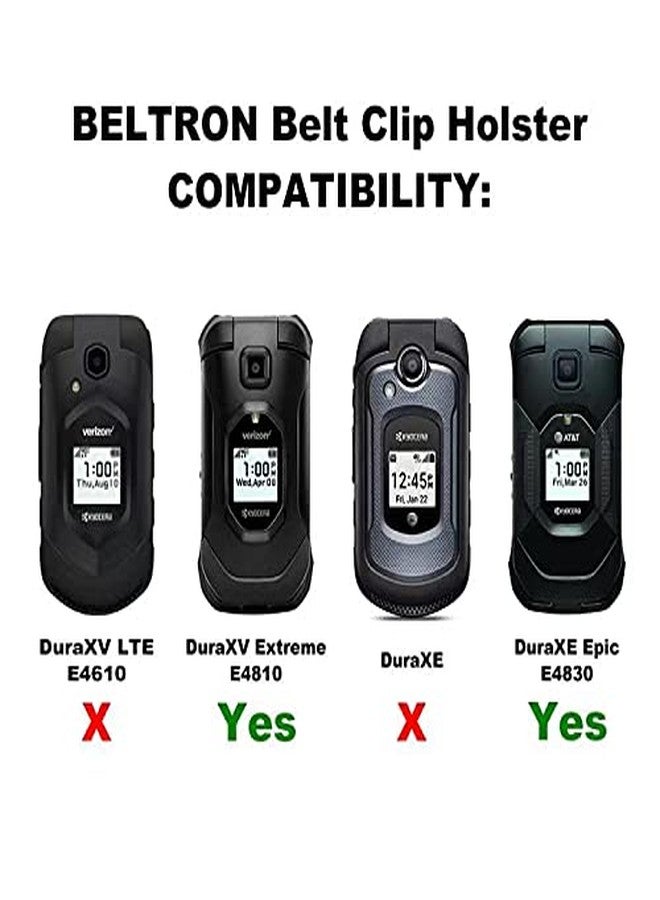 جراب BELTRON لهواتف DuraXV و DuraXE Epic و DuraXA - جراب متين مزود بمشبك حزام دوار لهواتف Kyocera DuraXE Epic E4830 AT&T/FirstNet و DuraXV Extreme E4810 و Extreme+ E4811 Verizon Flip Phone - Image 3