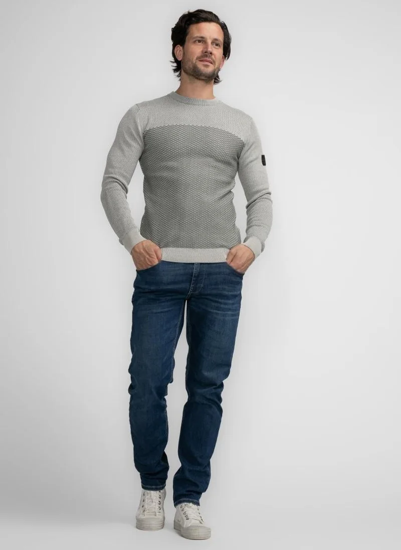 Petrol Industries 0009-Antique White Melee Men Knitwear Round Neck Basic for Men | Best Price UAE