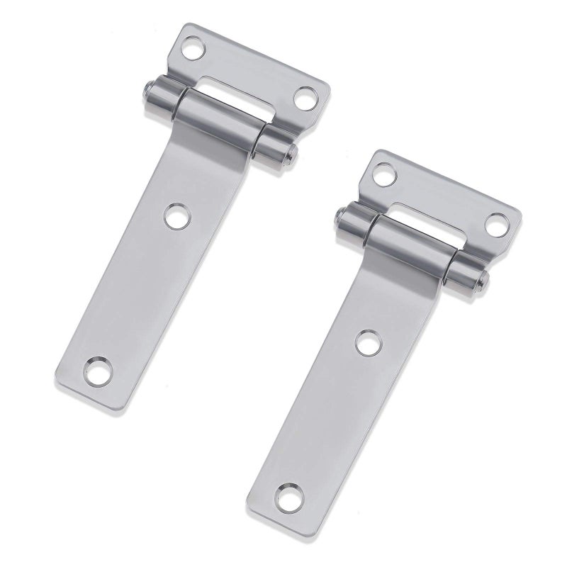 Generic YINETTECH 2Pcs T Type Container Hinges High Polished Solid Forged 304 Stainless Steel Tee T Hinges 135x58mm for Trucks Van Caravan Trailers - Image 1