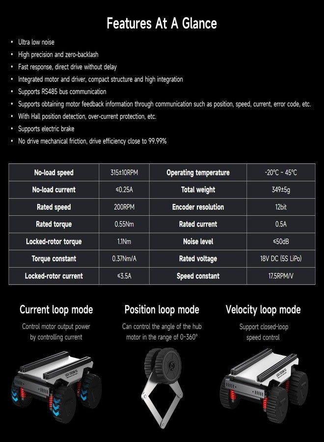 Waveshare محرك سيرفو مباشر Waveshare DDSM315، نطاق سرعة واسع قابل للتعديل، ضوضاء منخفضة، تصميم شامل، محرك محور، يدعم تركيب التعليق، مناسب لسيارة RC الروبوت DIY - Image 4