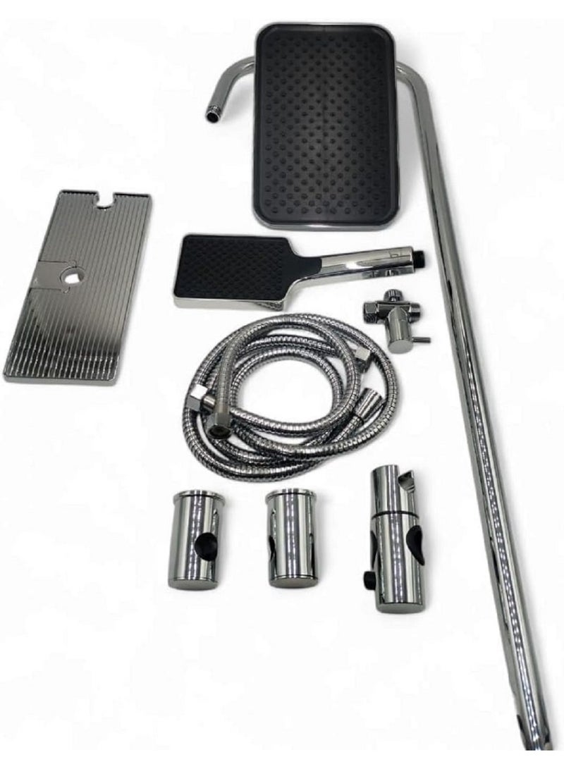 Chrome riser and fall shower with a luxurious German design that combines luxury and high performance for a comfortable and elegant shower experience. - Image 2