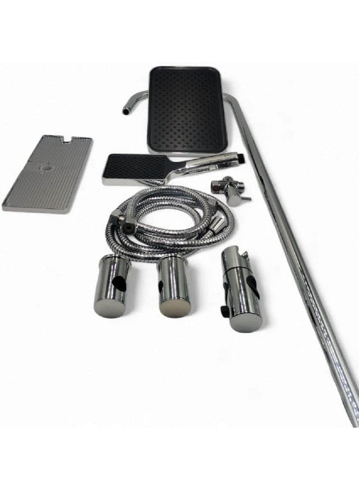 Chrome riser and fall shower with a luxurious German design that combines luxury and high performance for a comfortable and elegant shower experience. - Image 3