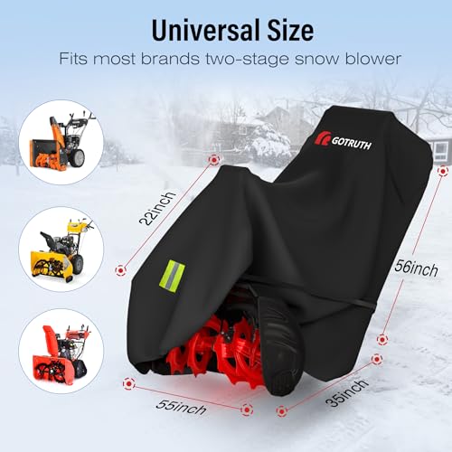 GOTRUTH Snow Blower Cover Heavy 900D Oxford Fabric Waterproof Outdoor Snowblower Covers Universal Size Fits Single and Two Stage Snow Blowers Water Wind UV WAdjustable Buckle and Vents Black - Image 3