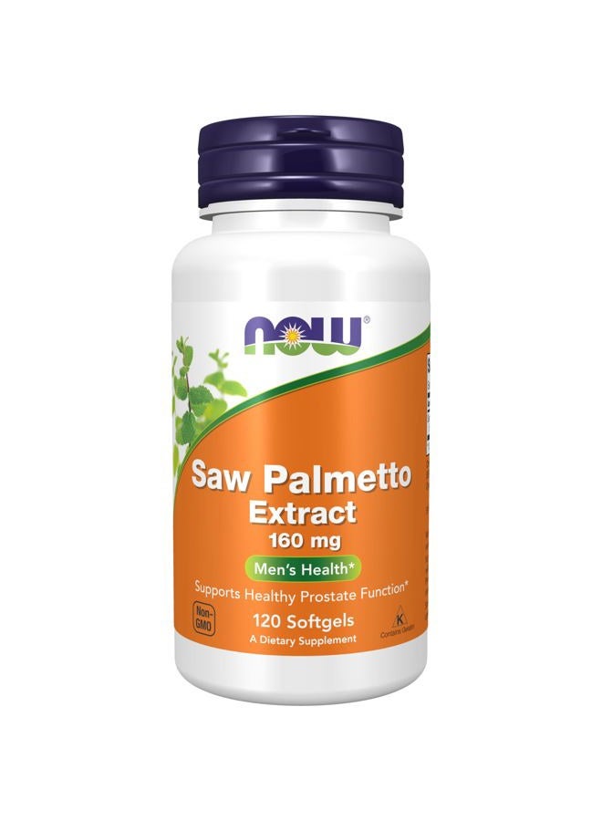 now Supplements, Saw Palmetto Extract (Serenoa repens) 160 mg, Men's Health*, 120 Softgels - Image 1