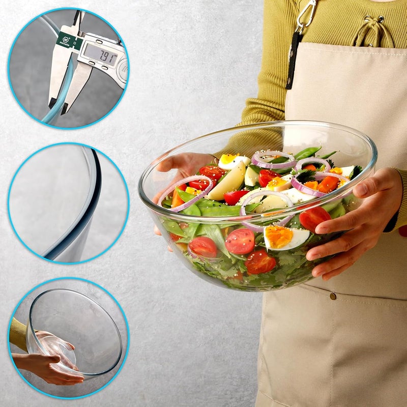 NUTRIUPS 47 Quart Large Glass Mixing Bowl Clear Large Salad Bowls Glass Big Mixing Bowls for Kitchen - Image 4