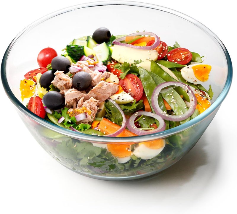NUTRIUPS 47 Quart Large Glass Mixing Bowl Clear Large Salad Bowls Glass Big Mixing Bowls for Kitchen - Image 1