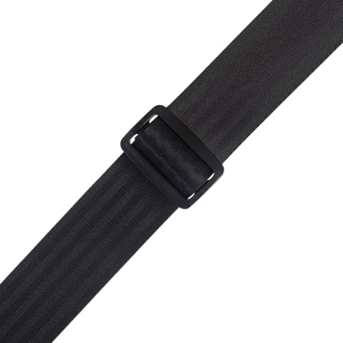 Levy's Leathers 2" Wide Seatbelt Stlye Guitar Strap with Genuine Leather Ends; Black (M8SB-BLK) - Image 2