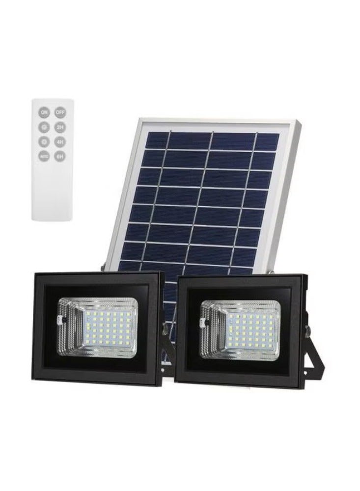 XiuWoo LED Solar Dual-Head Flood Light Set Black/Silver/Blue 