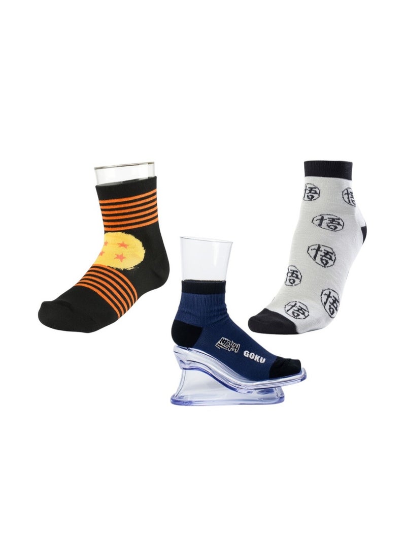 دراجون بول زد 3 أزواج | جوارب قصيرة بتصميم دراغون بول | 78% قطن | 18% بوليستر | 4% إيلاستين - Image 2