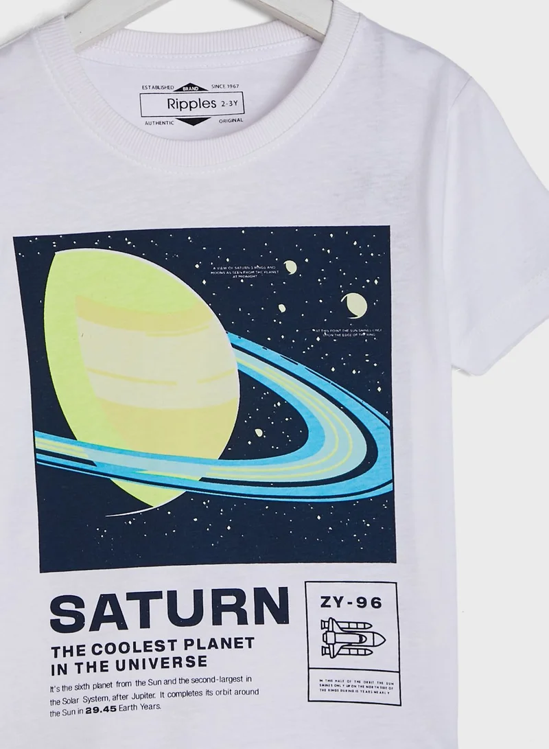 Ripples Round Neck Printed T-Shirt