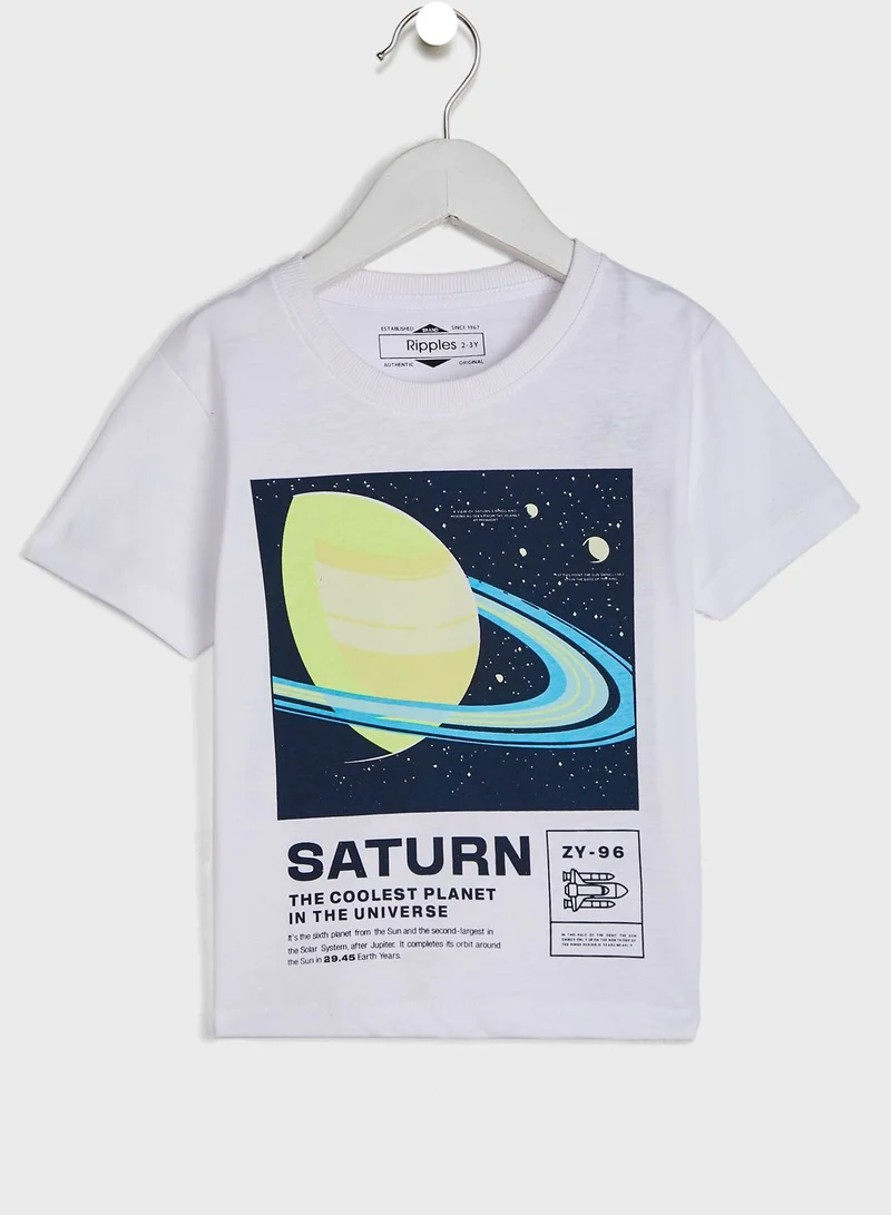 Ripples Round Neck Printed T-Shirt