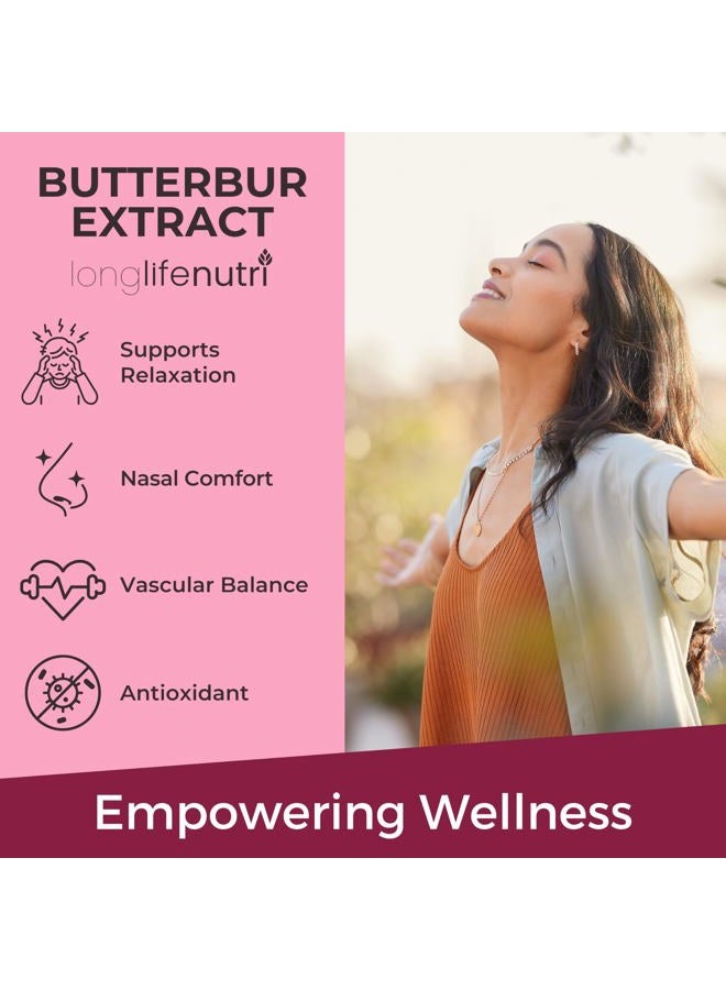 LongLifeNutri Butterbur Extract 100mg 180 Vegetarian Capsules | Made in USA | Natural Headache Supplement | Migraine and Allergy Relief | Supports Healthy Bladder and Inflammation | 100 mg Pure Powder Pill Formula - Image 4