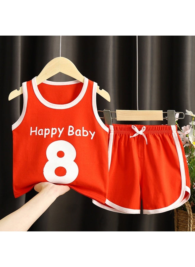 Summer Children's Vest Set Thin Infant Sleeveless Top Cartoon Shorts A Generation Of Hair