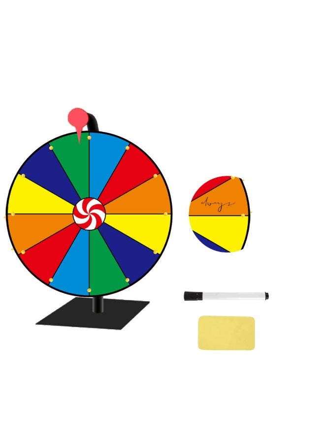 عجلة جائزة مع 12 خانة ملونة وقاعدة – لعبة دوارة للمتعة، ألعاب الكرنفال والحفلات - Image 5