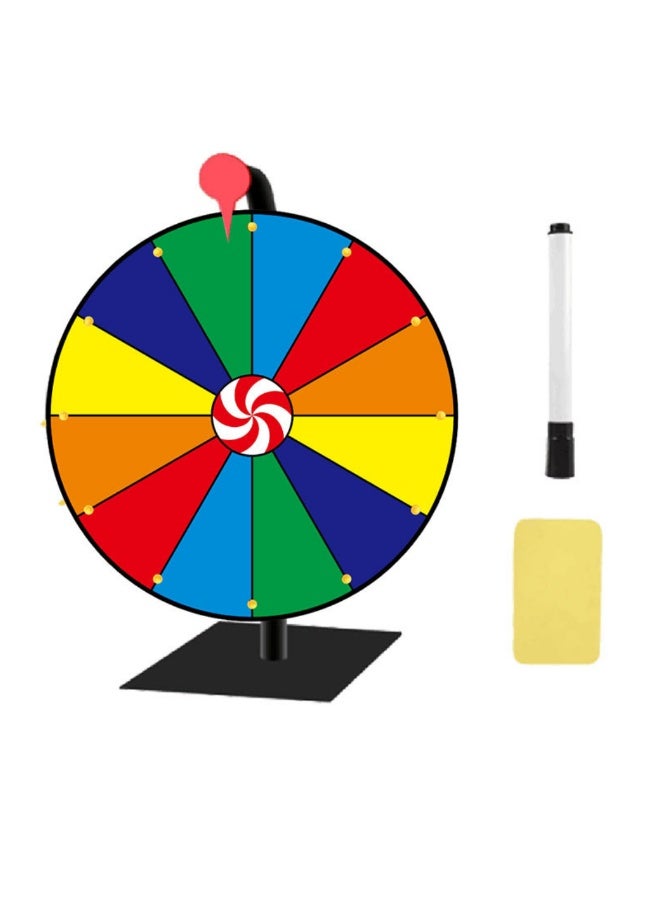 عجلة جائزة مع 12 خانة ملونة وقاعدة – لعبة دوارة للمتعة، ألعاب الكرنفال والحفلات - Image 2