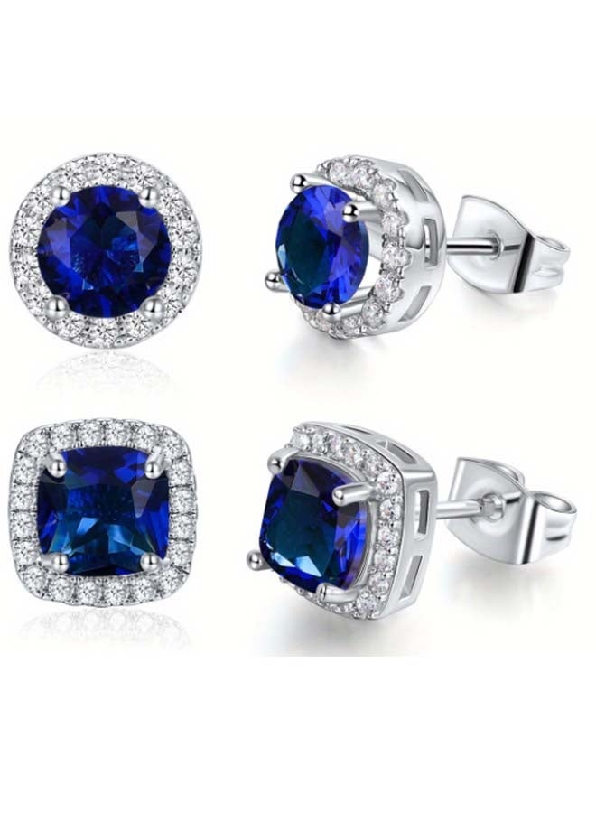 أقراط مرصعة بالزركونيا المكعبة مطلية بالذهب عيار 18 قيراطًا، مصنوعة من الفضة الإسترليني عيار 925، بتصميم هالة، مناسبة للرجال والنساء. - Image 1