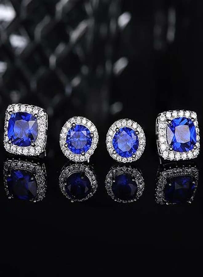 أقراط مرصعة بالزركونيا المكعبة مطلية بالذهب عيار 18 قيراطًا، مصنوعة من الفضة الإسترليني عيار 925، بتصميم هالة، مناسبة للرجال والنساء. - Image 4