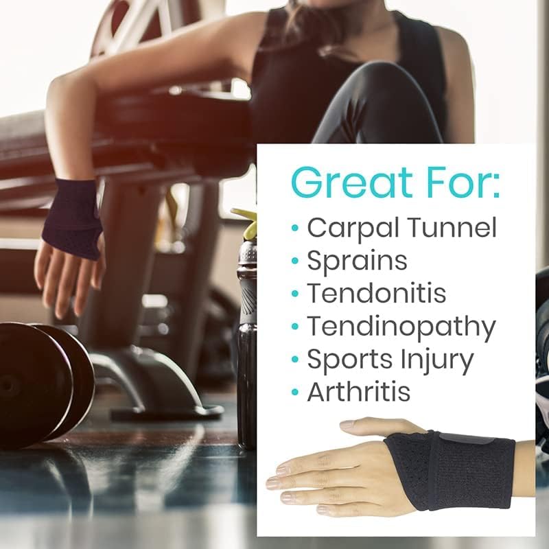 Vive Wrist Wrap Braces (2 Pack) - Tendonitis Support for Carpal Tunnel Arthritis - Sprained Pain Protection Sleeve - Weightlifting & Calisthenics Compression Stabilizer for Women, Men - Adjustable - Image 5