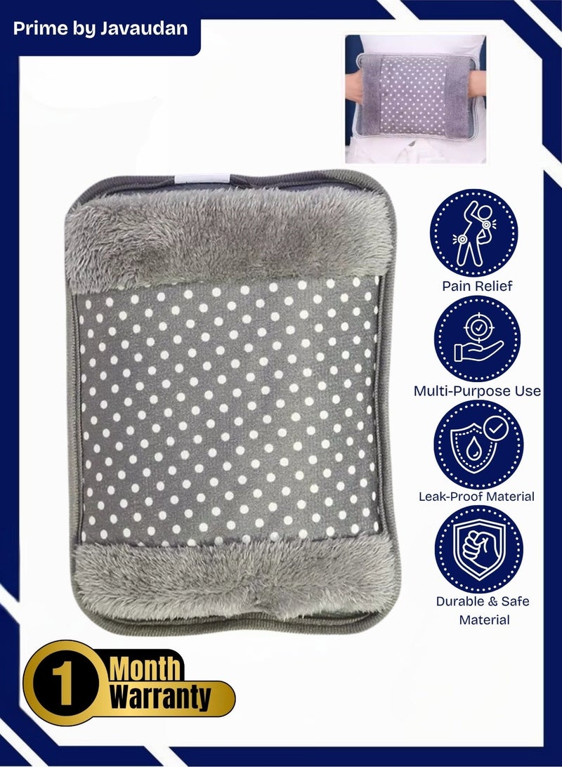 Prime by javaudan Electric Hot Water Bag Rechargeable Heating Bag with Fleece Cover for Cramps, Neck, Shoulders Pain Relief Bag for Hot Therapy Hand & Feet Warmer - Image 1