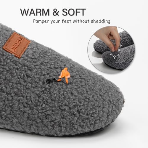 ATHMILE House Slippers for Women Men Indoor Barefoot Slippers Socks Furry Slip on House Shoes Cozy Comfy for Home Bedroom Travel Yoga Women 8-8.5 Dark Grey - Image 4