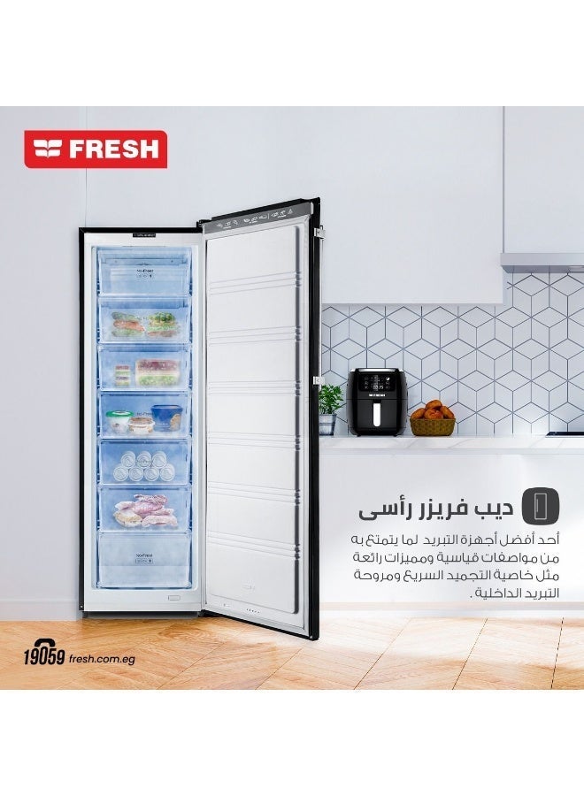 Fresh Upright Freezer FNU-LR250BC ,5 Drawers Black - Inner Hand - Image 2