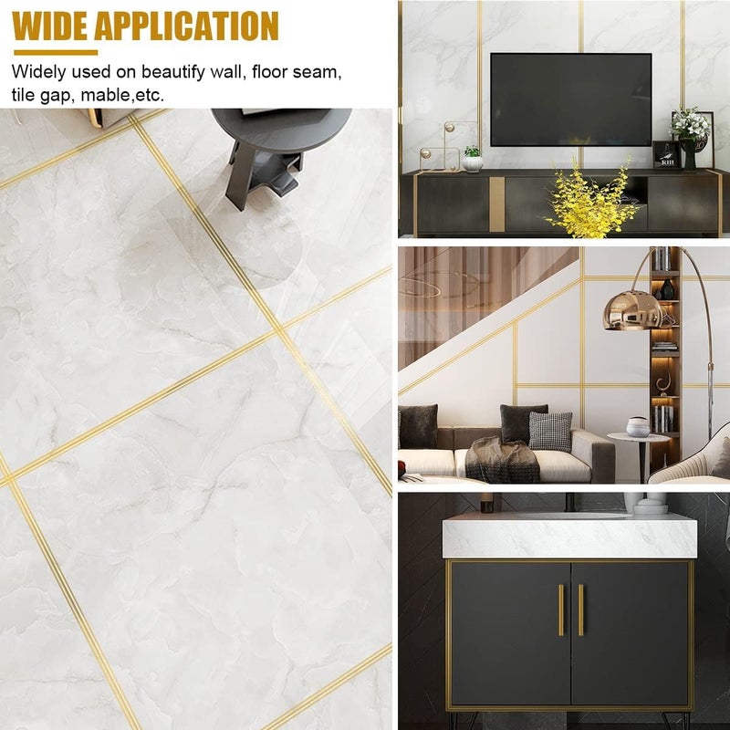 BlissCart BlissCart Tile Gap TapeHome Tile Sticker Waterproof Tape PVC Self Adhesive Tape Ceramic Tile Tape for Detailing WallFloor Tile GapCabinetry Gap Sealing Tape Strip Floor Tile Sticker 25CM5M  - Image 2