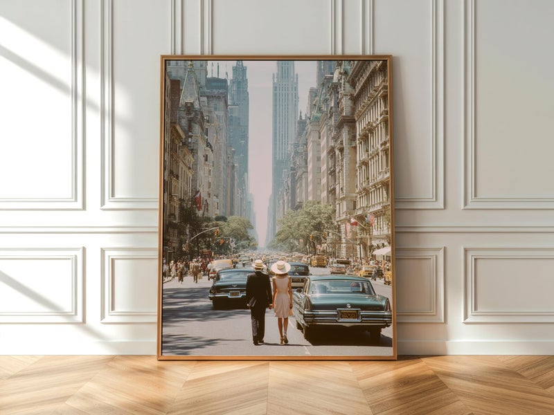TNESSENTIAL Vintage Fifth Avenue NYC Street Photography Poster, Retro Manhattan Wall Art - Image 1