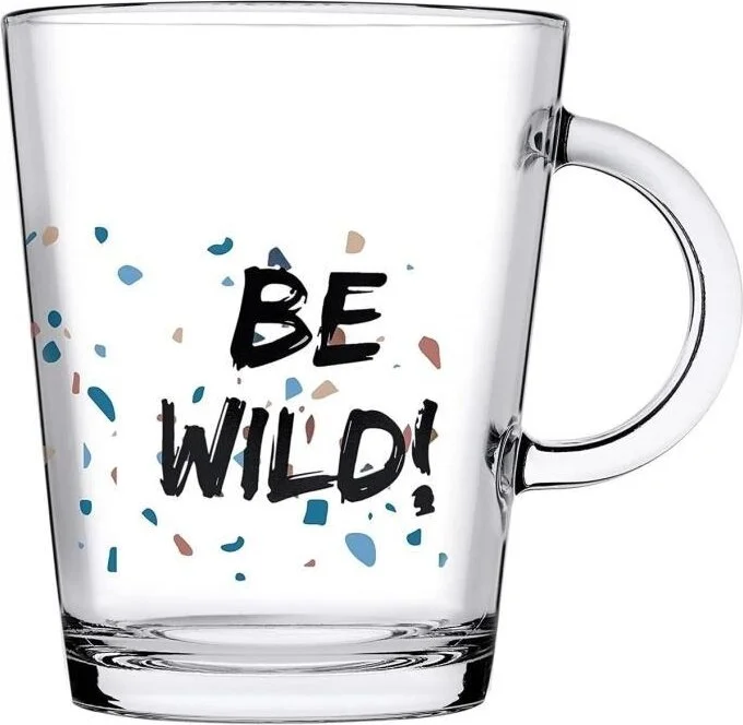 Paşabahçe 55243 Terazzo 385CC 2-Piece Be Wild Glass Mug Set