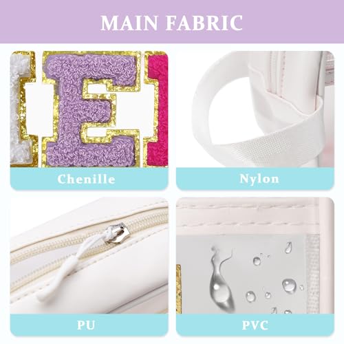 COSHAYSOO Clear MEDS Bag Medicine Zipper Pouch with Preppy Chenille Letter Patch, Small Medication Drug Pills Travel Storage Case Cute Traveling Accessories Organizer Gift for Women Teen Girls - Image 4