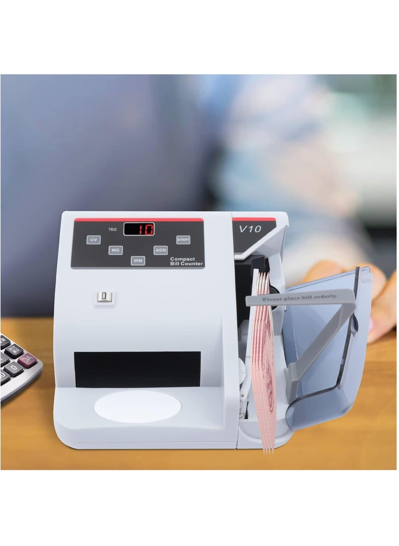 Generic Mini Portable Currency Counter,V10 Bill Counter Multi-Currency Counting Machine with UV/MG/WM Counterfeit Detection 900pcs/min,100-240V LCD Display  - Image 2