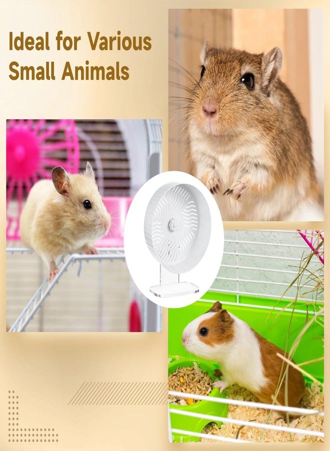 Homaisson Silent Hamster Wheel, Hamster Exercise Wheel with Adjustable Acrylic Stand, Hamster Exercise Wheel for Gerbil, Syrian & Dwarf, Chinchilla and More Small Animal Hamster Running Wheels (9.5 in) - Image 5