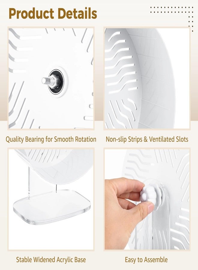 Homaisson Silent Hamster Wheel, Hamster Exercise Wheel with Adjustable Acrylic Stand, Hamster Exercise Wheel for Gerbil, Syrian & Dwarf, Chinchilla and More Small Animal Hamster Running Wheels (9.5 in) - Image 3