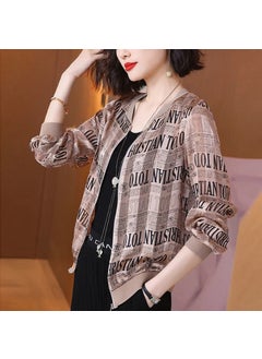 Generic 2024 Summer New Large Size Loose Fit Jacket Cardigan Top Short Jacket Trendy Printing Sun Protection Baseball Uniform For Women 2051# 