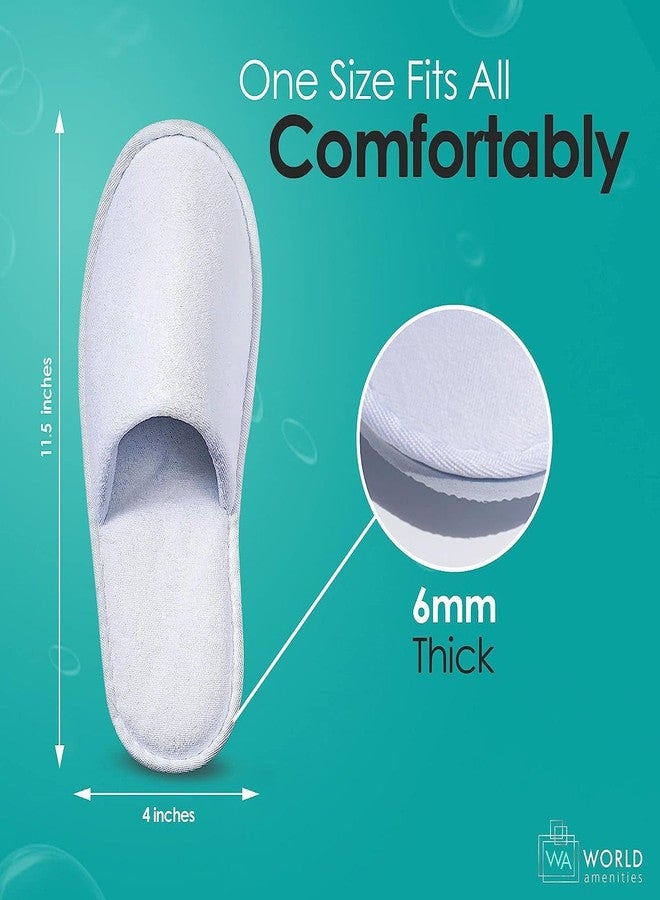 World Amenities | Premium Spa Slippers Bulk Unisex | Closed Toe, Individually Wrapped | Hotel Slippers Travel Amenities Ultra Soft - Image 4