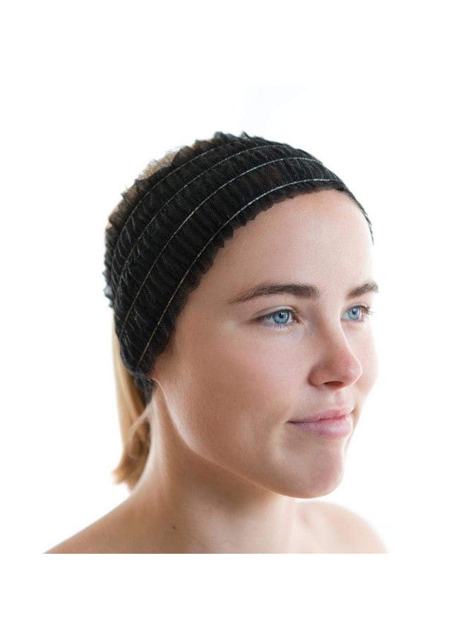 لايف سوفت LIFESOFT 100 قطعة من عصابات رأس سبا الوجه للاستخدام مرة واحدة، مغلفة بشكل فردي (أسود) - Image 1