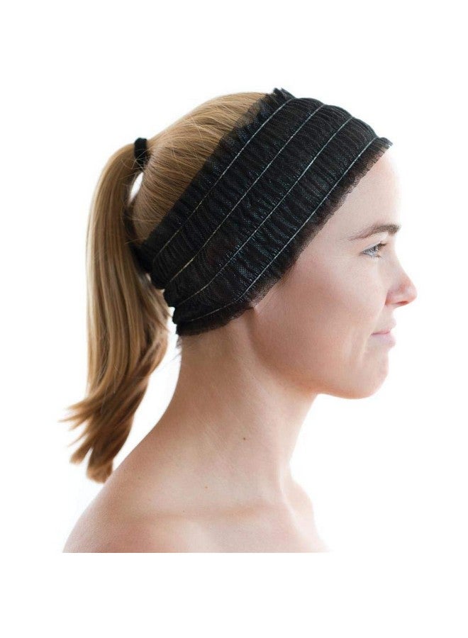 لايف سوفت LIFESOFT 100 قطعة من عصابات رأس سبا الوجه للاستخدام مرة واحدة، مغلفة بشكل فردي (أسود) - Image 2