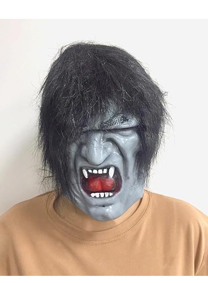 Brain Giggles BrainGiggles Scary Wolf Halloween Mask, Durable, Adjustable Full Face Halloween Costume Mask for Men & Women, Masquerade & Halloween Cosplay Party Face Cover for Adults, (Scary Wolf Mask) - Image 4