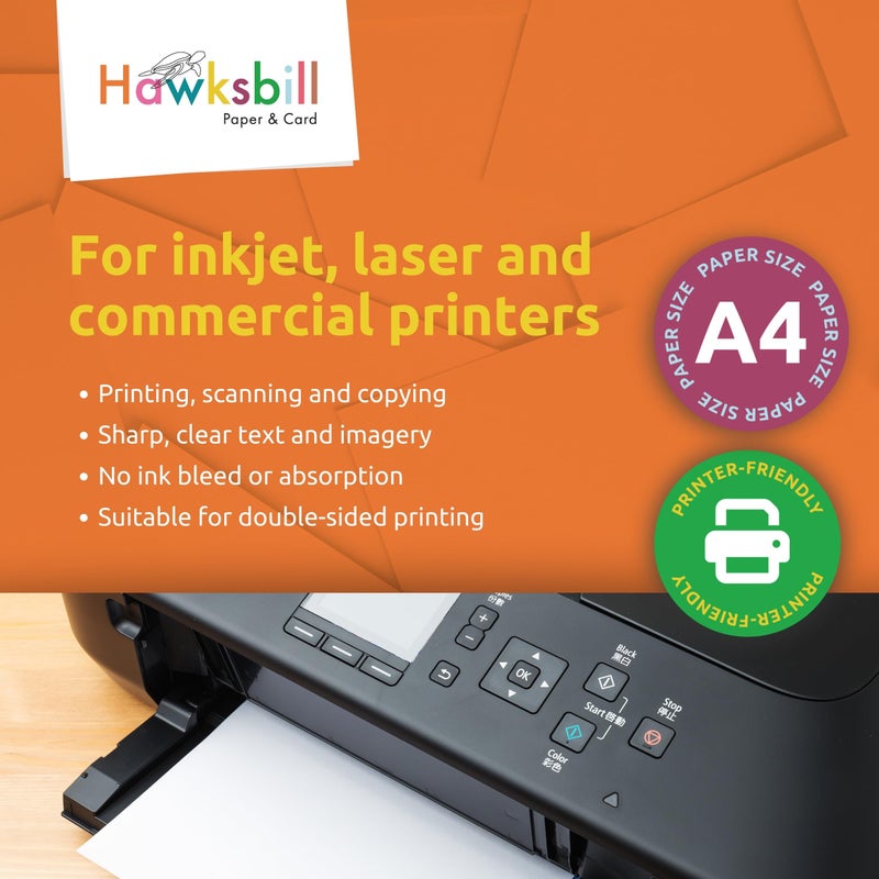 Hawksbill Orange Paper A4 80 GSM – 100 Sheet Pack of Premium Paper for Copier Use Printing at Office & Home - Image 4