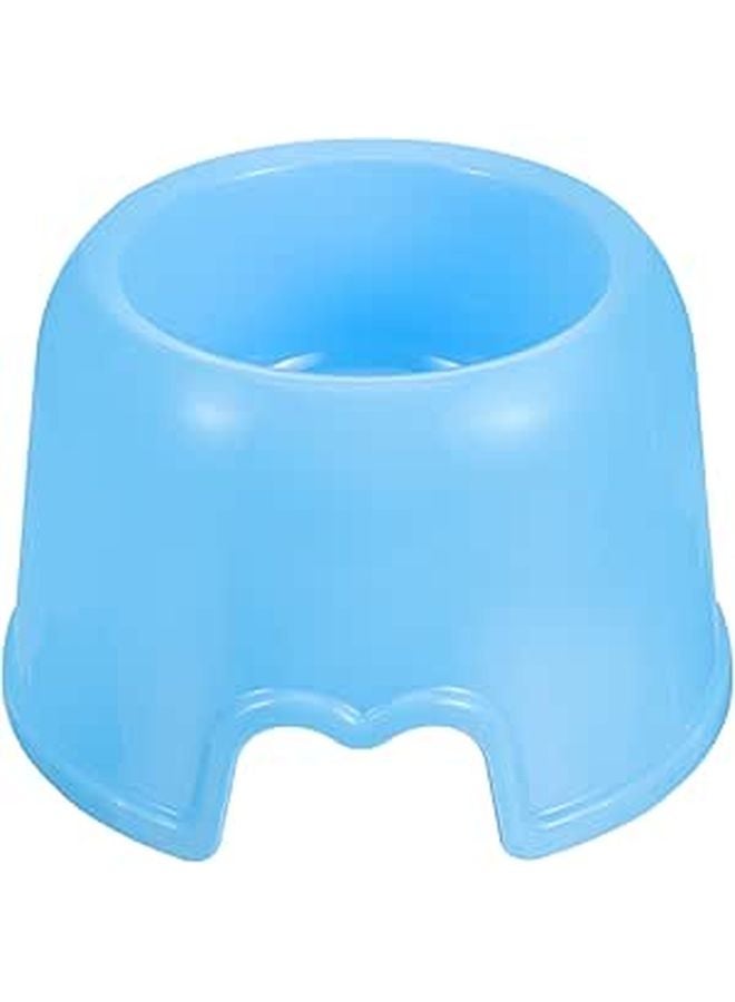 Candy Blue Plastic Pet Food Bowl Single Feeder Dish For Dogs Cats Home Travel - Image 1