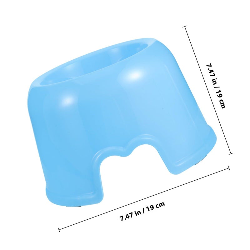 Candy Blue Plastic Pet Food Bowl Single Feeder Dish For Dogs Cats Home Travel - Image 3