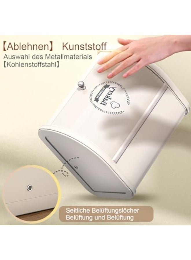 Arabest Bread Storage Container, Kitchen Countertop, Bread Container, Bread Storage Box, Metal Kitchen Food Storage for Kitchen Countertop, Bread, Bagels, Biscuits (White) - Image 5